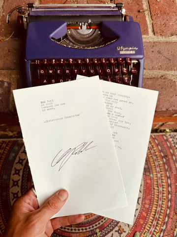 Typewriter poem + Signed